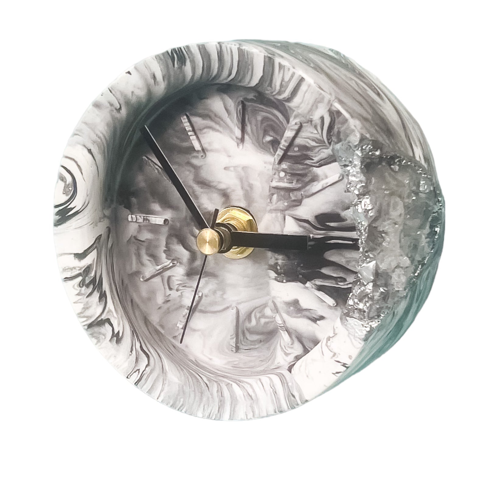 Round Geode Clock | Marbled