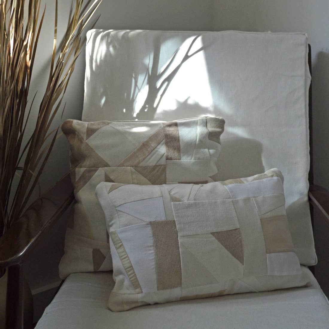 Upcycled Hemp Throw Pillow - Medium Rectangle